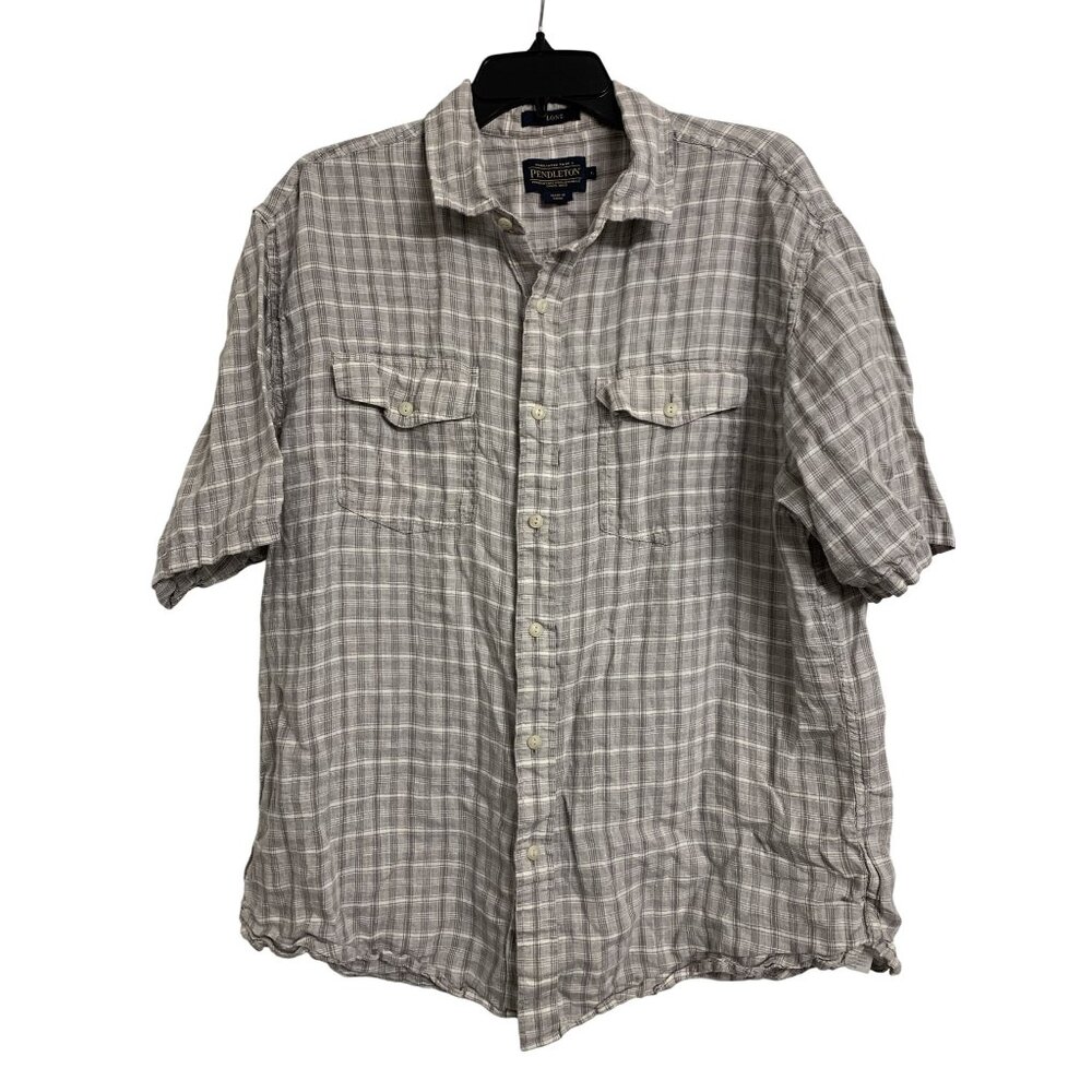 Pendleton Malone Plaid Lenin Button Up Shirt Size L
